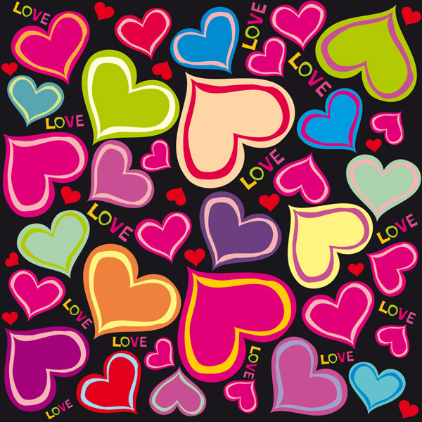 free vector Cute hearts background vector